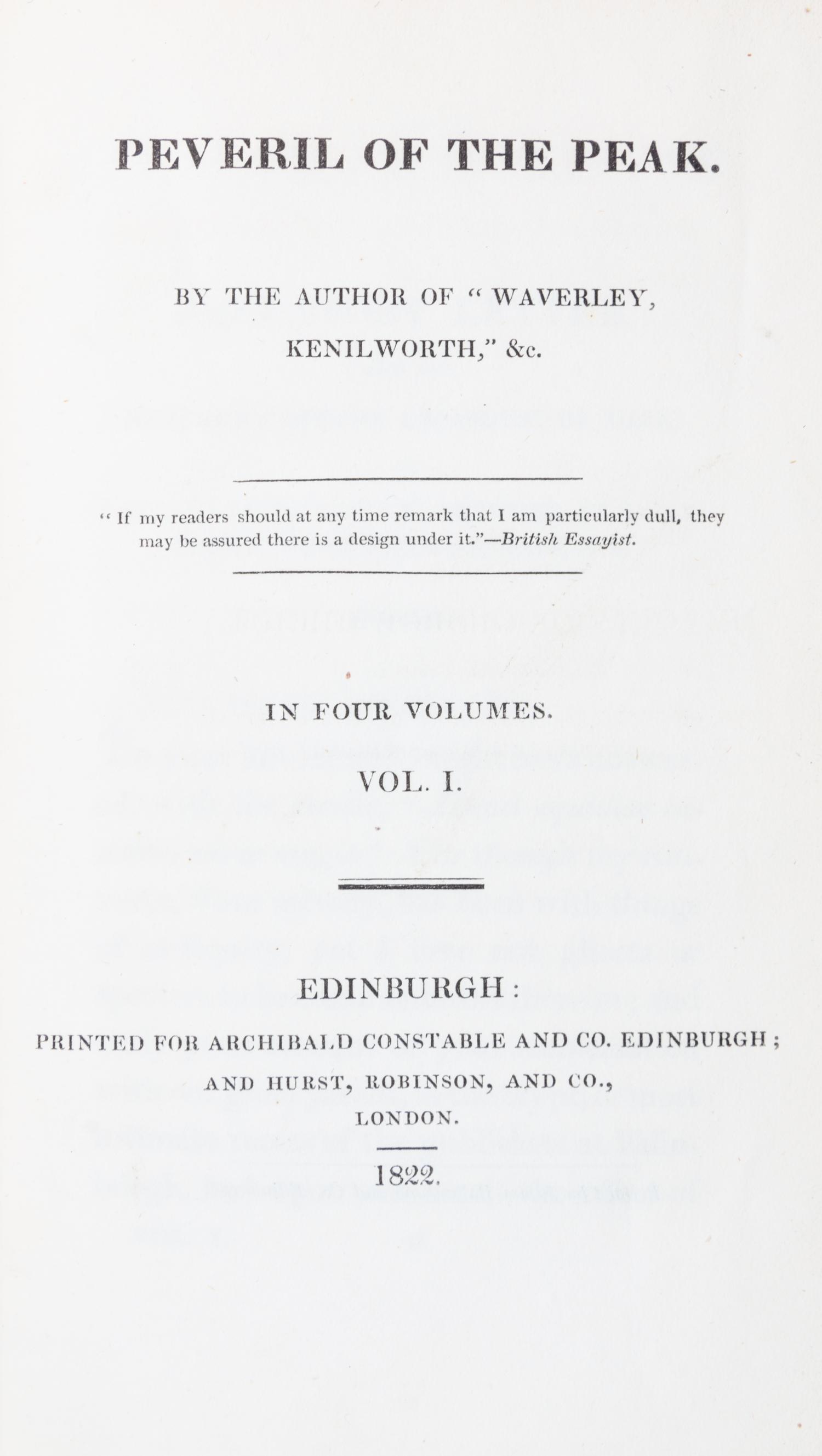 SCOTT, SIR WALTER. [Works.] Edinburgh, 1817. 34 vols.