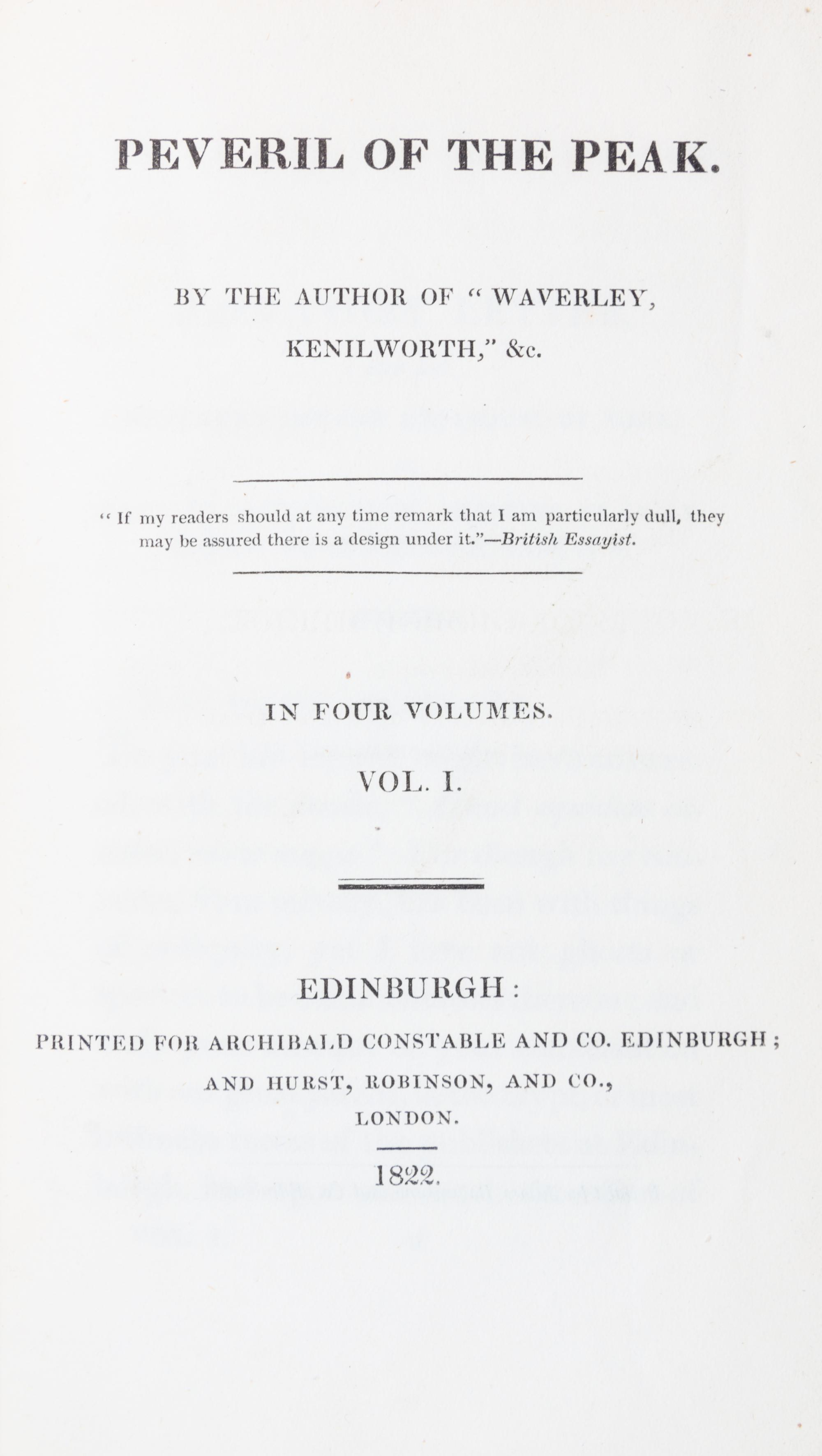 SCOTT, SIR WALTER. [Works.] Edinburgh, 1817. 34 vols.