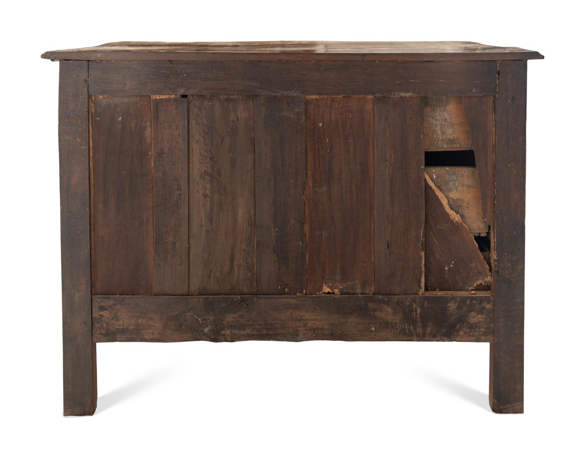 A French Provincial Walnut Serpentine Front Commode