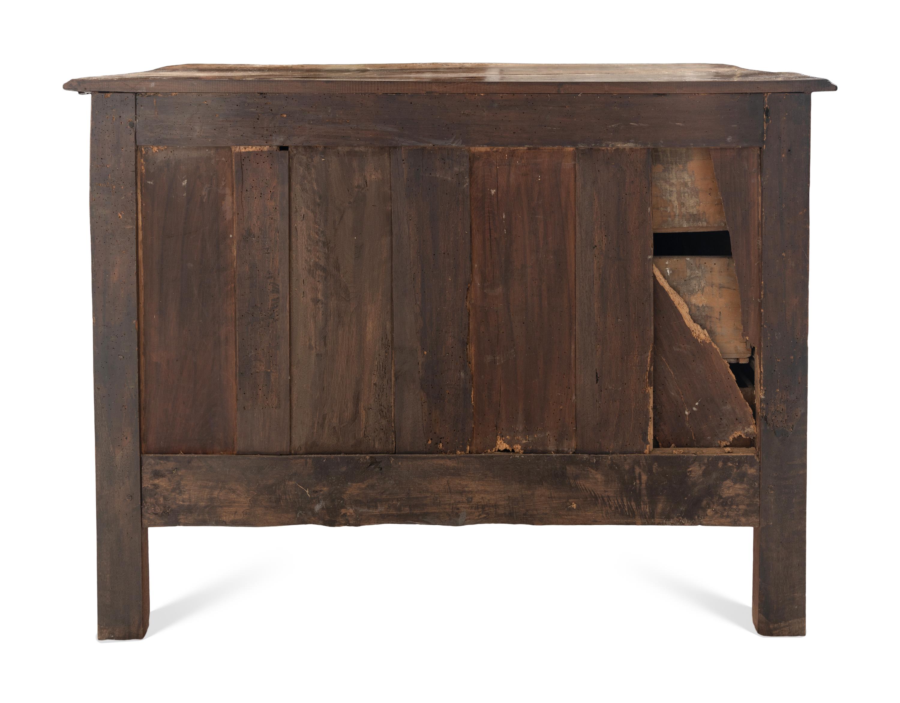 A French Provincial Walnut Serpentine Front Commode