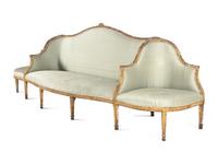 A George III Giltwood Confidante Sofa