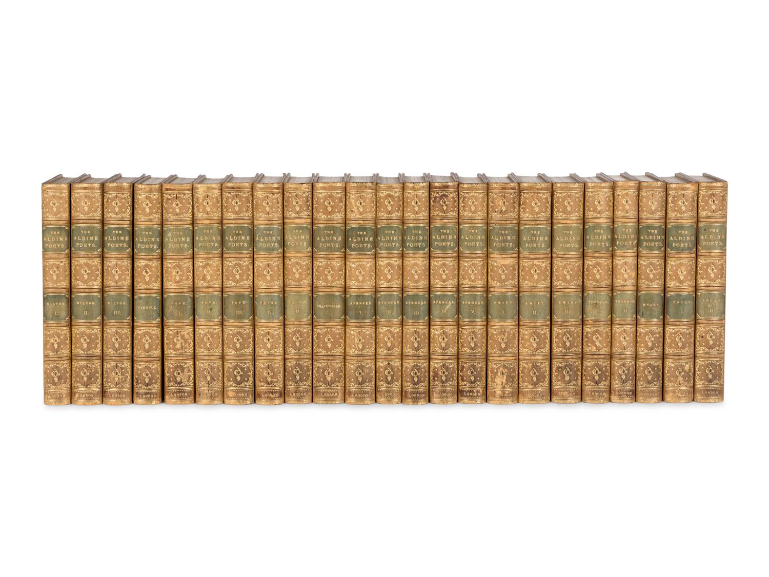 [BINDINGS]. VARIOUS AUTHORS. [ The Aldine Edition of the British Poets .] London: William Pickering, 1831-1853.