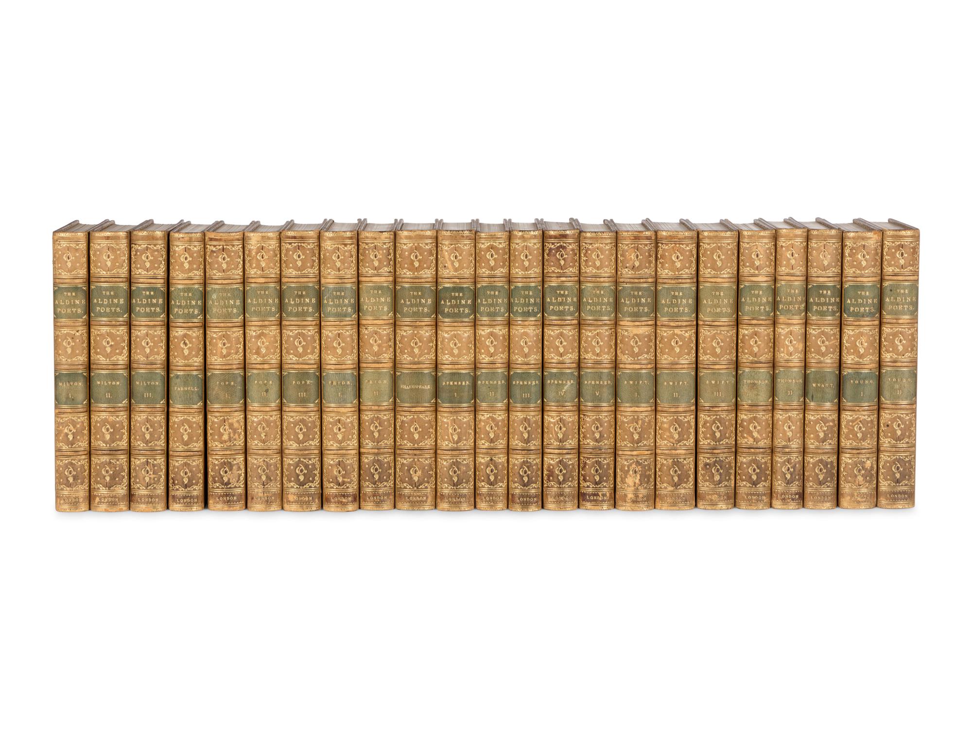 [BINDINGS]. VARIOUS AUTHORS. [ The Aldine Edition of the British Poets .] London: William Pickering, 1831-1853.