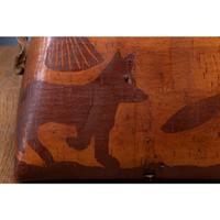 Northeastern Birchbark Creel, with Foxes and Birds