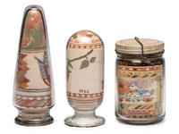 A Collection of John A. Adams Sand Art Bottles, Along with Custom Box and Unused Bottle