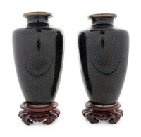 A Pair of Chinese Cloisonné Vases