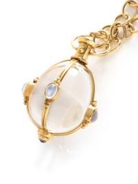 TEMPLE ST. CLAIR, YELLOW GOLD AND ROCK CRYSTAL 'LARGE BLUE MOON AMULET' AND 'ARNO' CHAIN