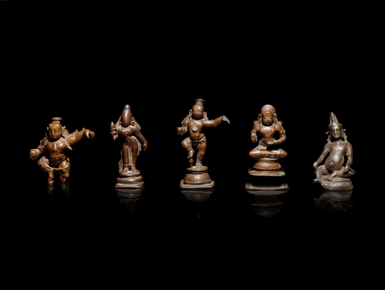 Five Indian Bronze Figures of Deities