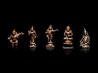 Five Indian Bronze Figures of Deities