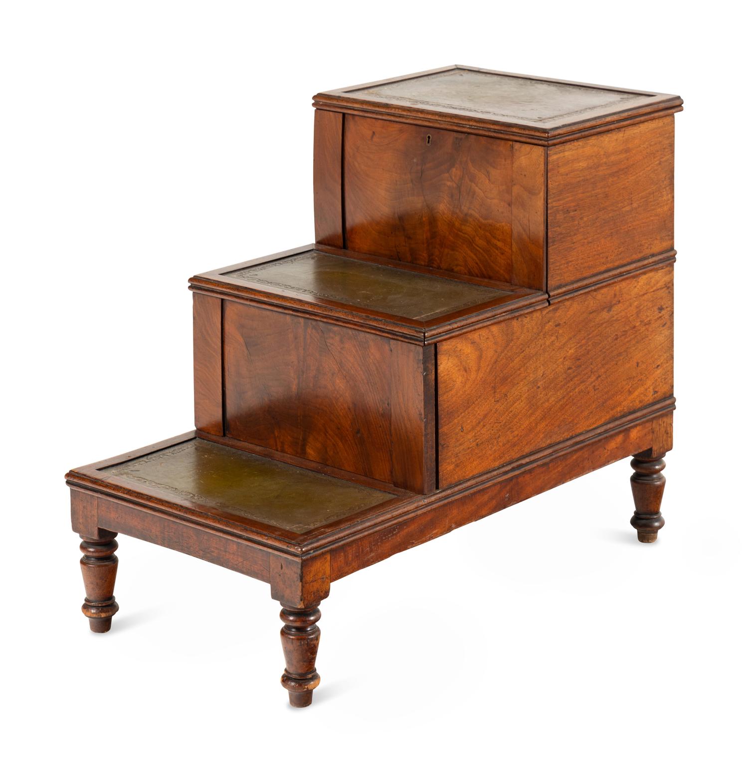 A Set of English Mahogany Bed Steps