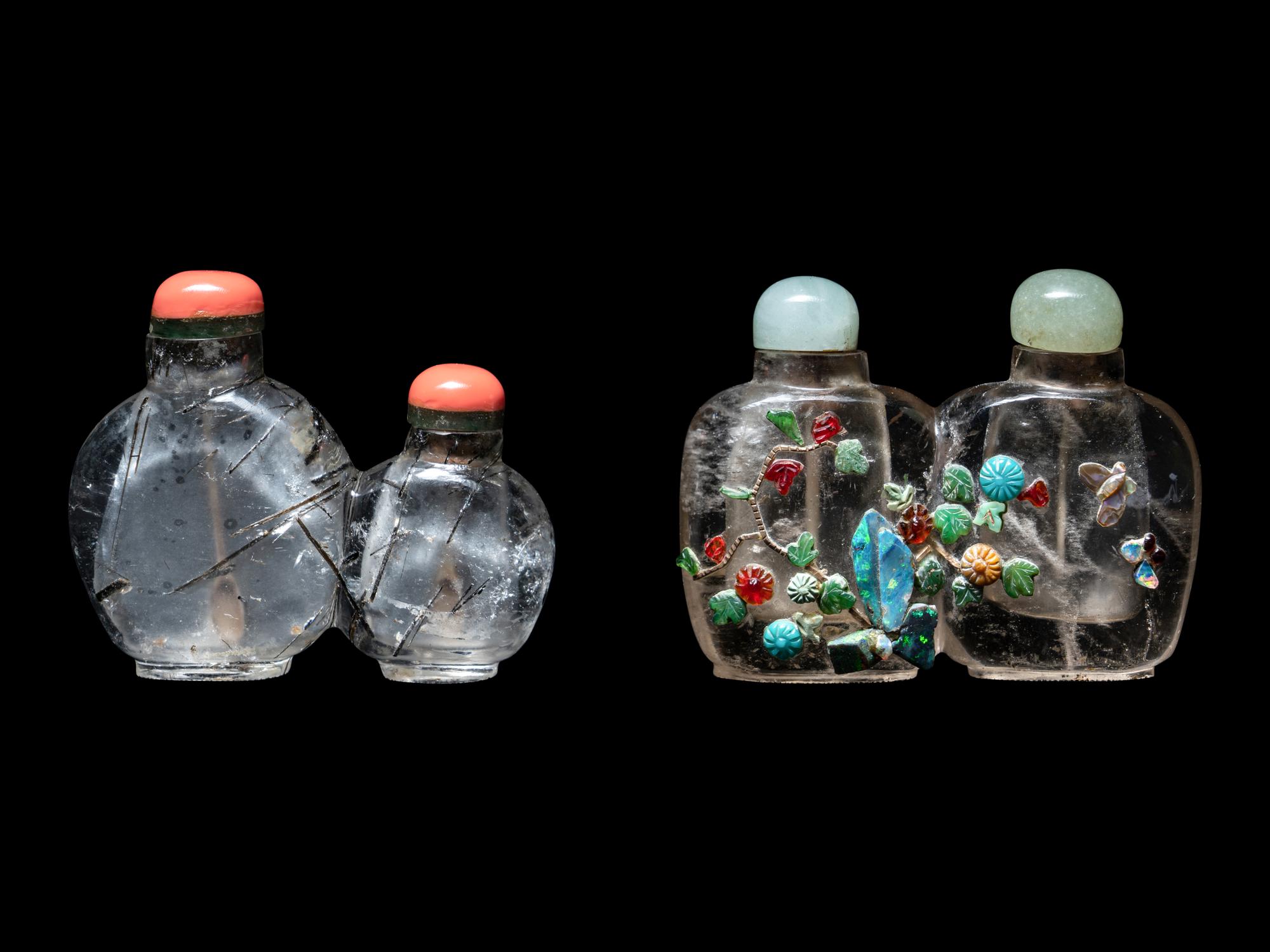 Two Chinese Crystal 'Double' Snuff Bottles