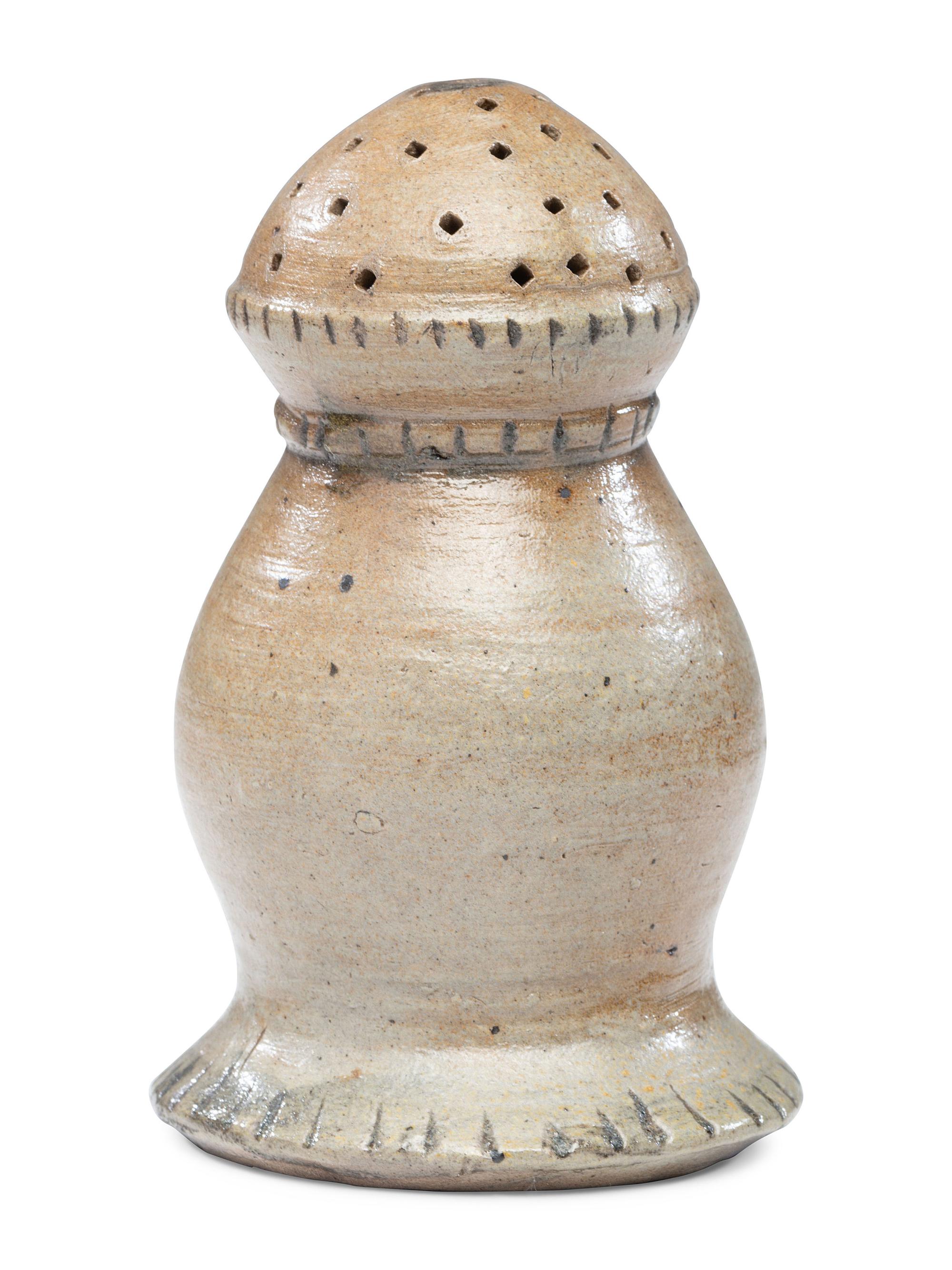 A Very Rare Stoneware Salt or Muffineer