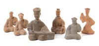Six Pottery Figures of Musicians and Dancers — HAN DYNASTY
