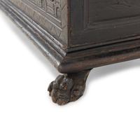 A Continental Carved Oak Coffer
