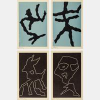 A Group of Four Prints (two plates from Worttraume und Schwarze Sterne and two plates from Wortträume)