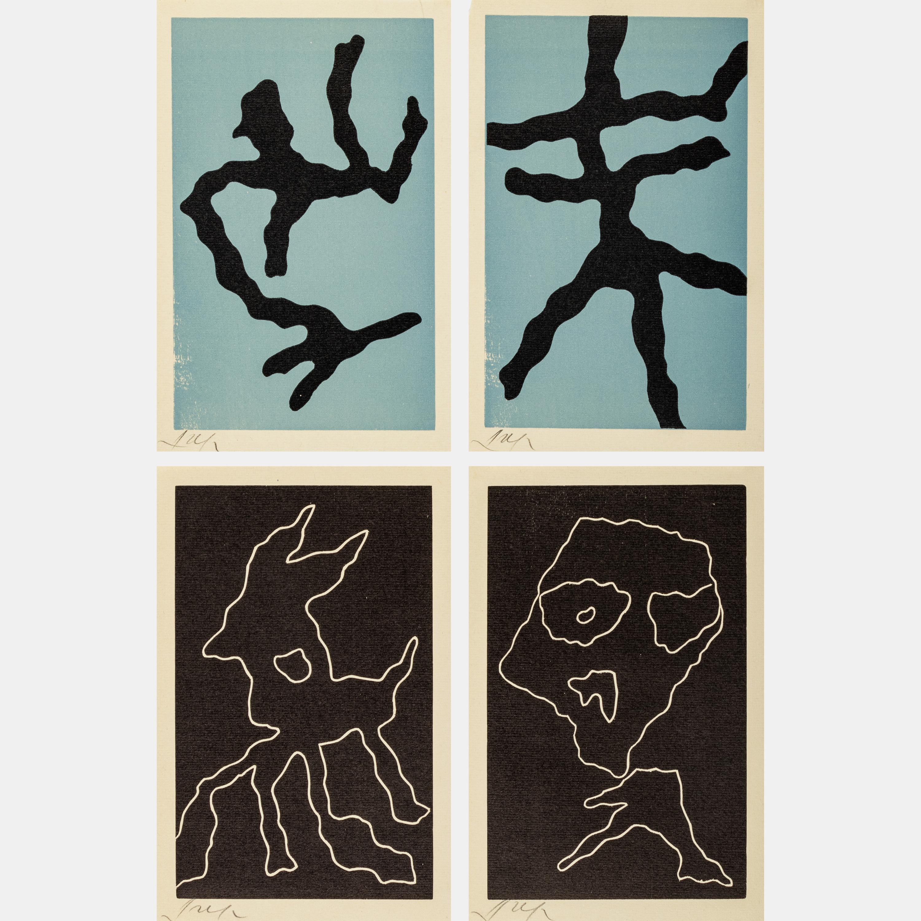 A Group of Four Prints (two plates from Worttraume und Schwarze Sterne and two plates from Wortträume)