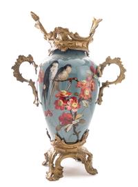A French Gilt Bronze Mounted Ceramic Vase