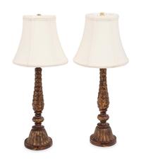 A Pair of Giltwood Table Lamps