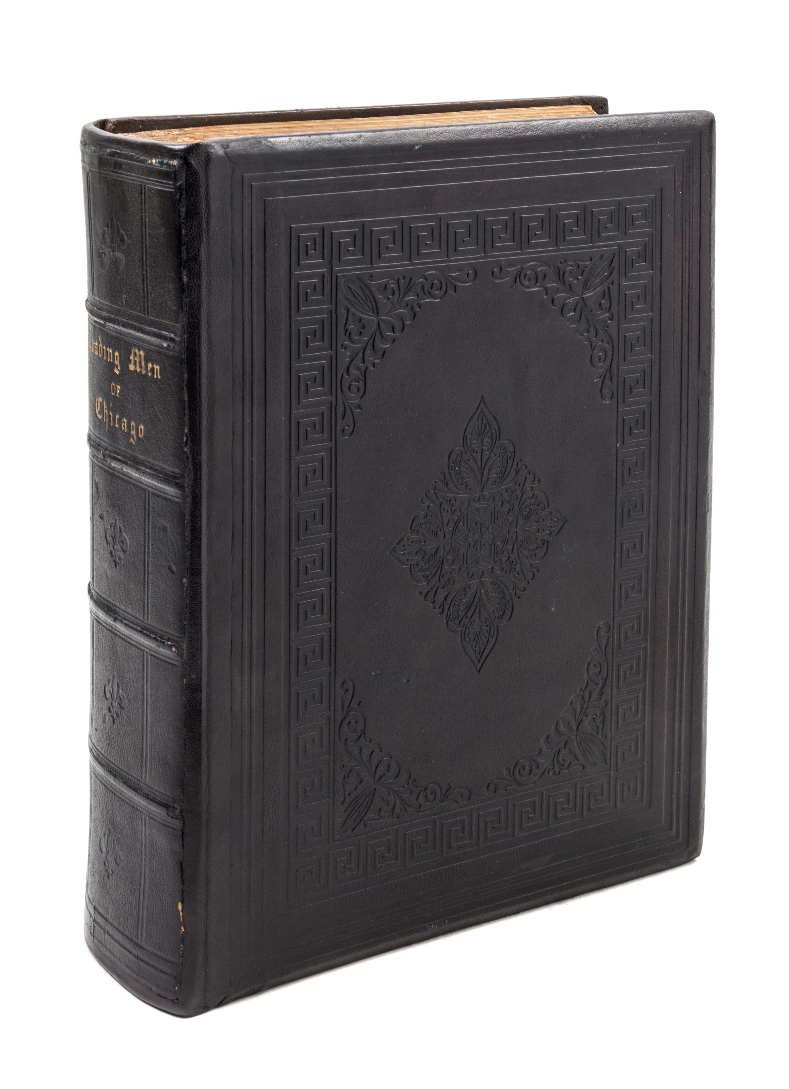 (CHICAGO) CARBUTT, JOHN, Biographical sketches of the leading men of Chicago. Photographically illustrated. 1876. Expnded edition.