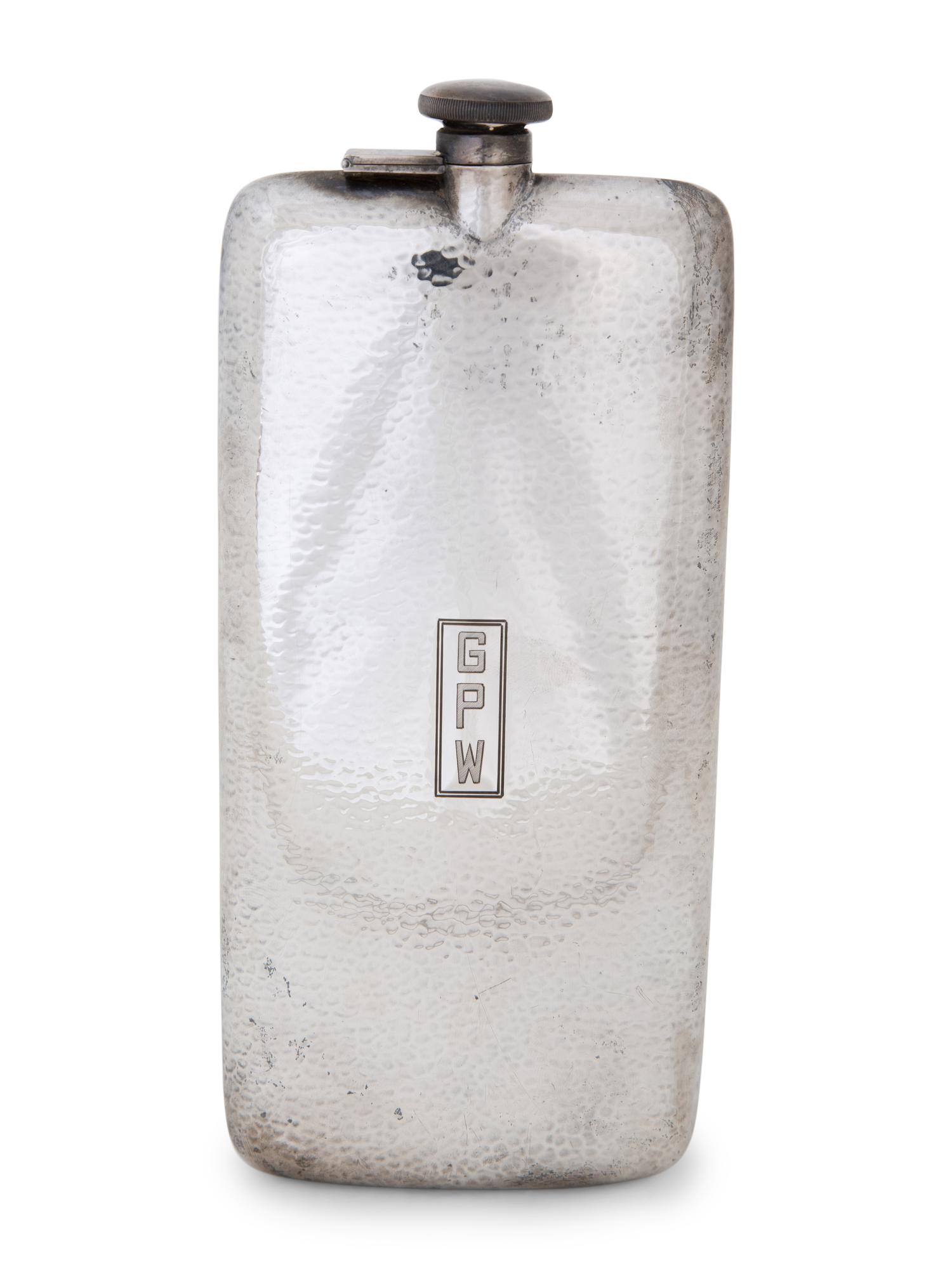 An American Silver Hand-Hammered Flask and Six Mint Julep Cups — 20TH CENTURY