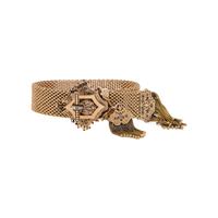 VICTORIAN, YELLOW GOLD SLIDE BUCKLE BRACELET WITH FRINGE