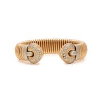 BICOLOR GOLD AND DIAMOND CUFF BRACELET