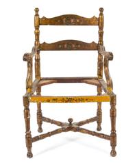 An American Painted Open Armchair Height 35 1/2 inches. — 19TH CENTURY