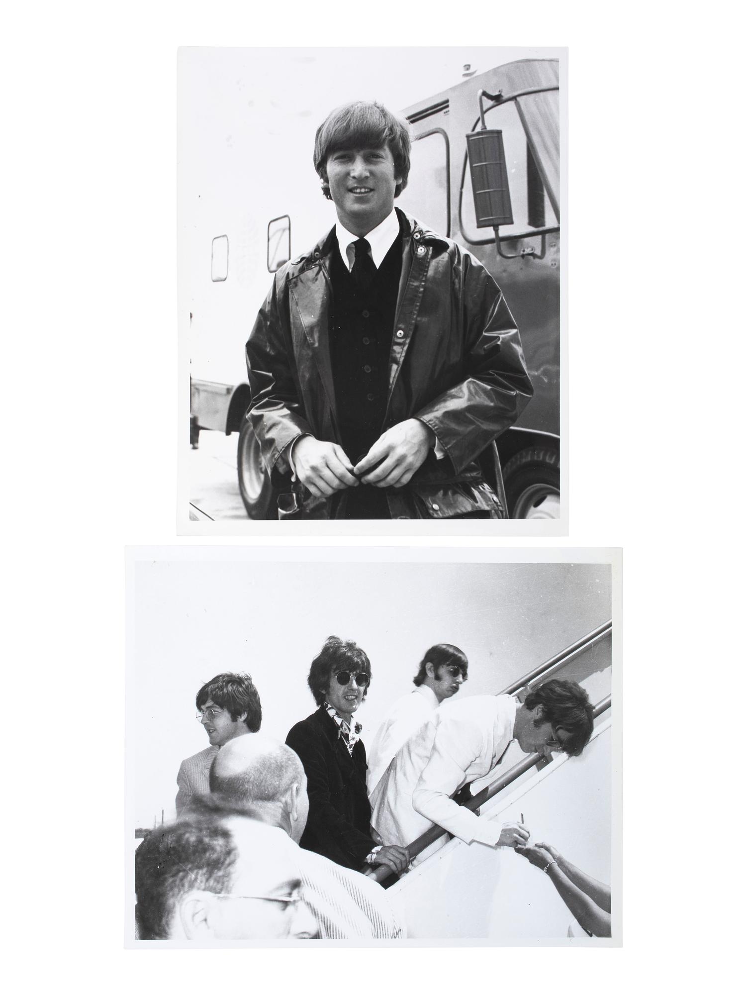[THE BEATLES]. A group of ephemera and press photos, featuring Hard Day's Night contact sheets and "Beatles Money."