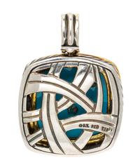 A Sterling Silver, 18 Karat Yellow Gold and Turquoise 'Albion' Pendant, David Yurman, 12.70 dwts.