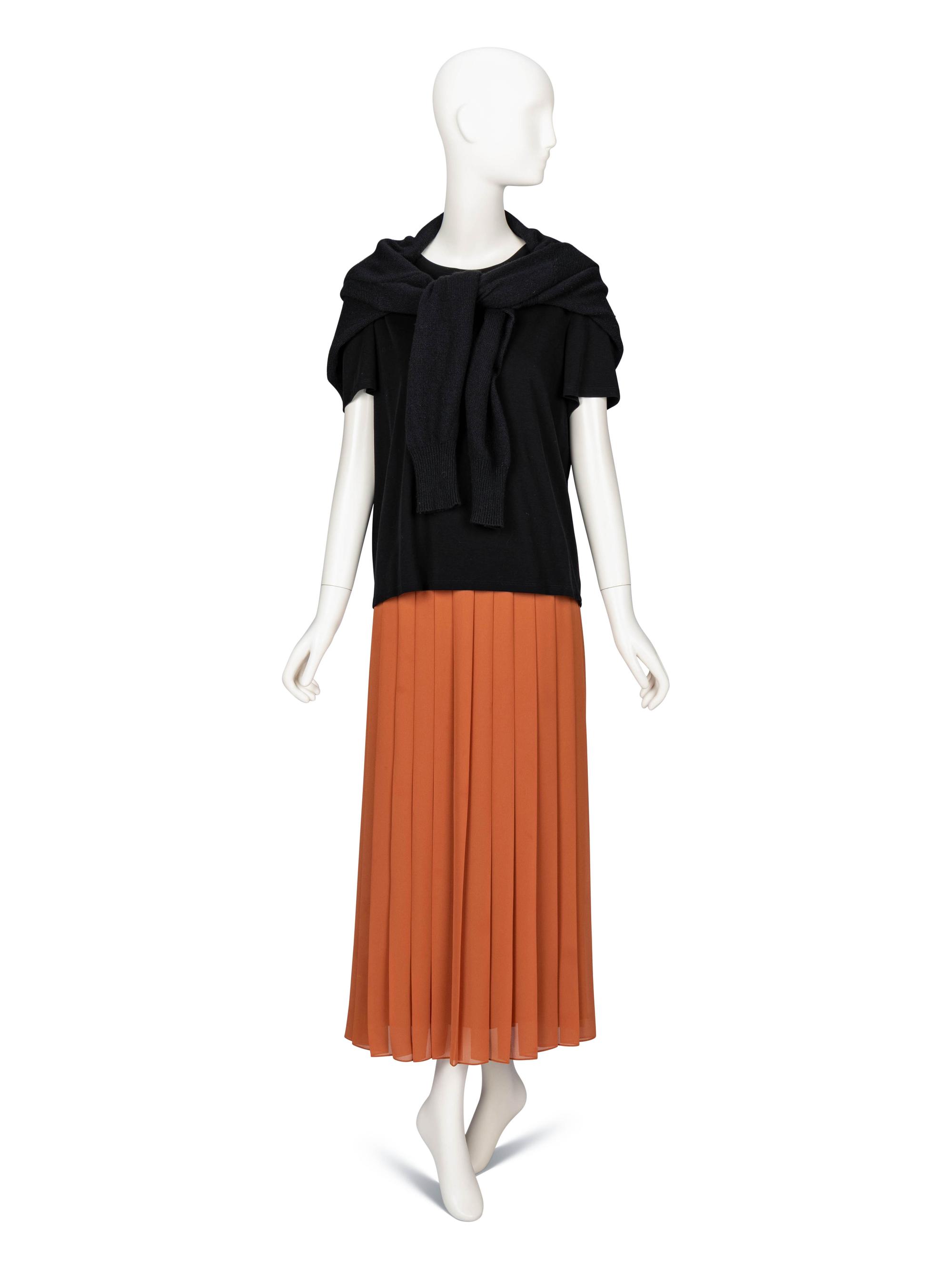 The Row; T-Shirt, Sweater & Pleated Skirt