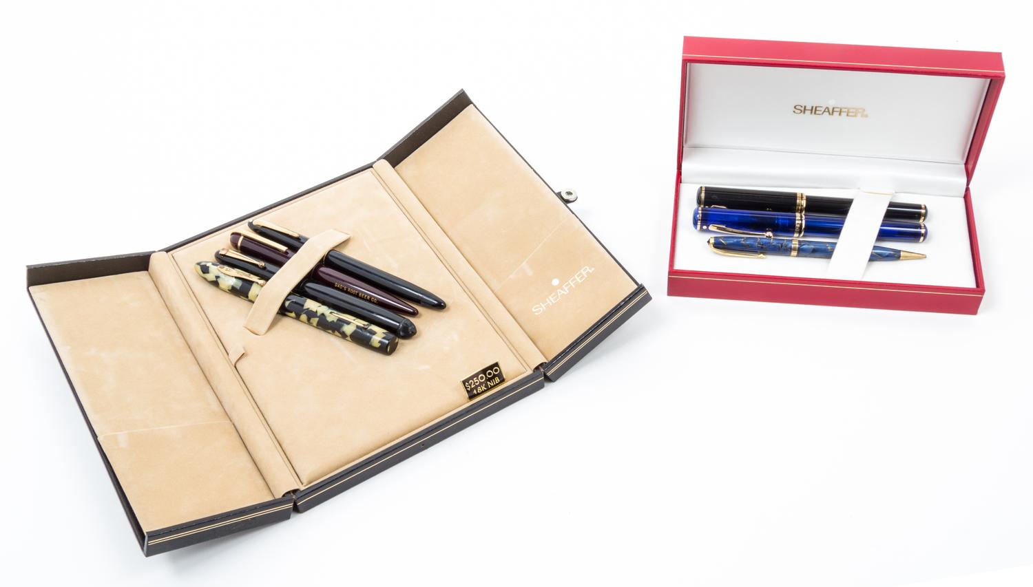 A Group of Four Sheaffer Pens Length of longest 5 1/2 inches.