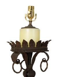 A Pair of Continental Wrought Iron Torcheres Mounted as Floor Lamps — 19TH/20TH CENTURY
