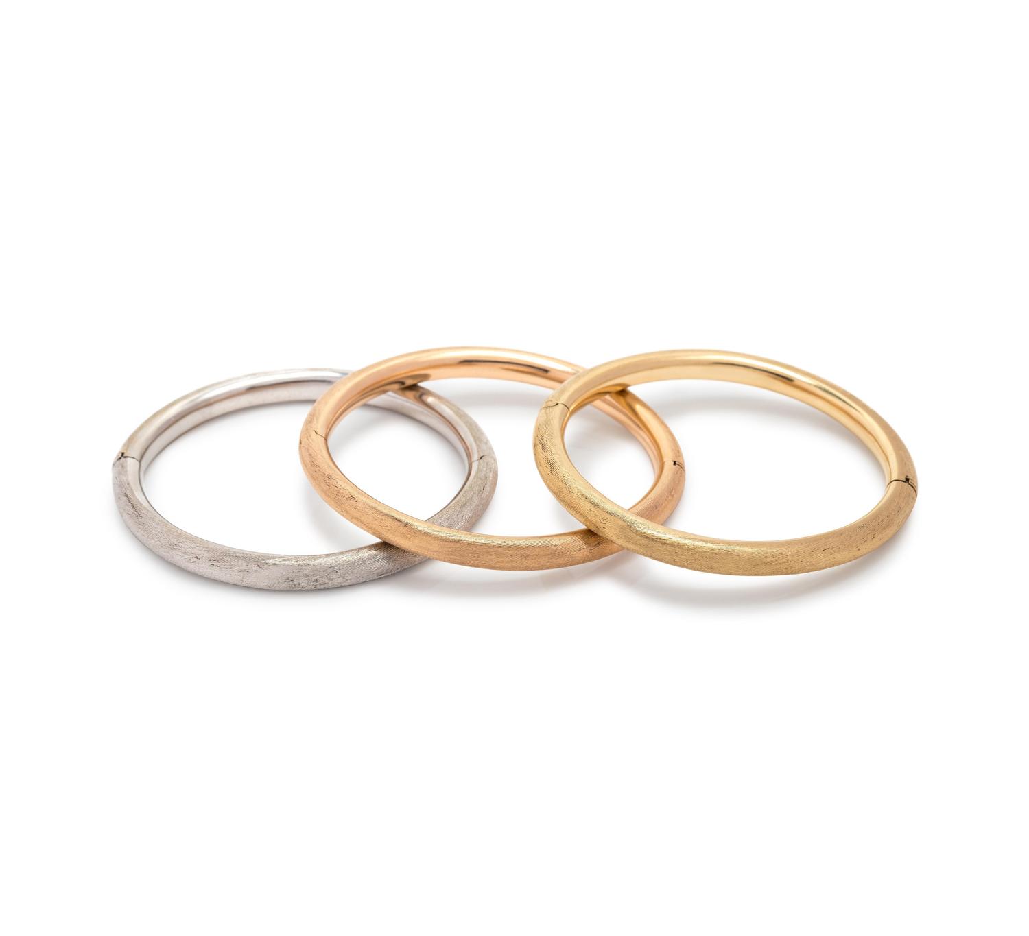 Collection of Gold Bangle Bracelets
