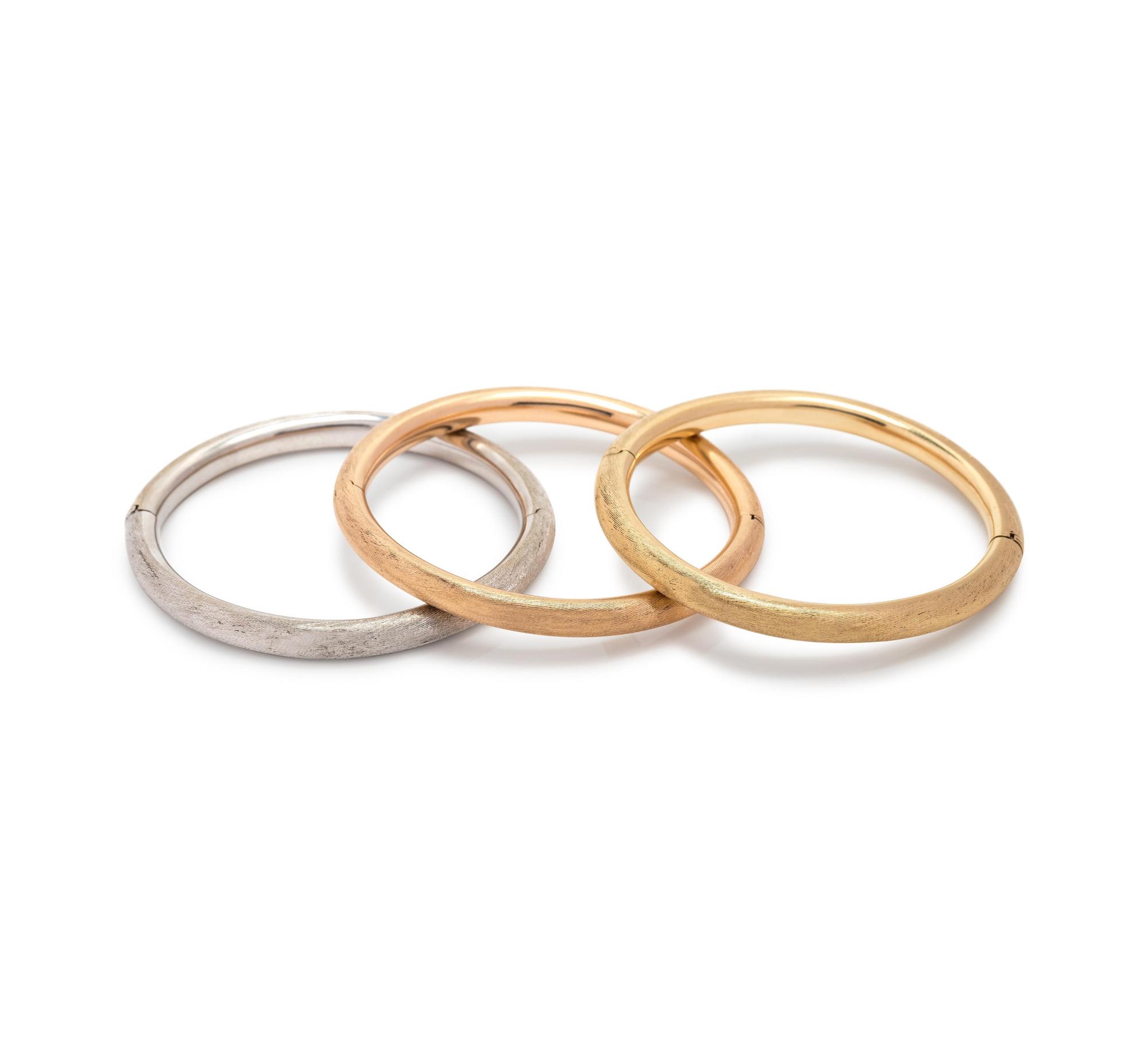 Collection of Gold Bangle Bracelets
