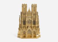 A French gilt bronze mantel clock in the form of Reims Cathedral, Pierre-Honoré-César Pons (1773-1851), Paris, second quarter 19th century