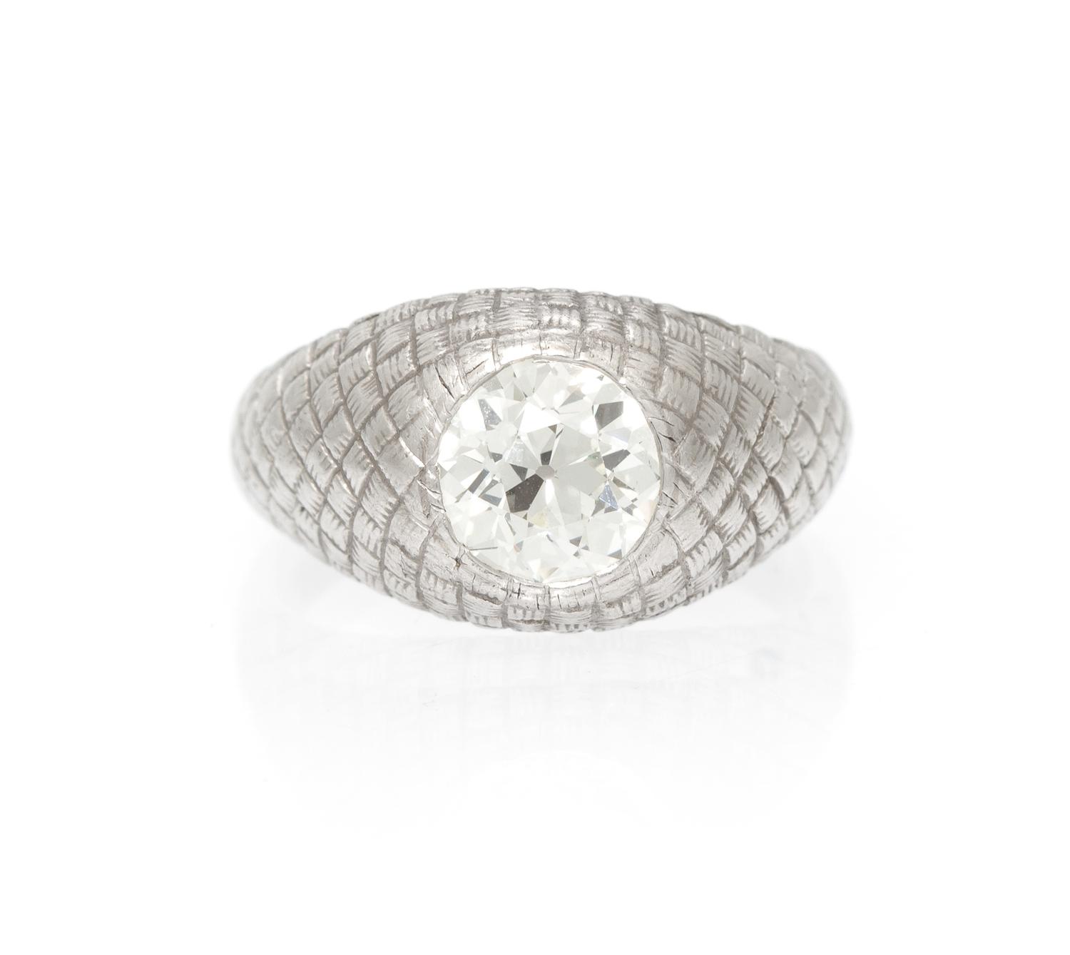 A Platinum and Diamond Ring, 5.10 dwts.