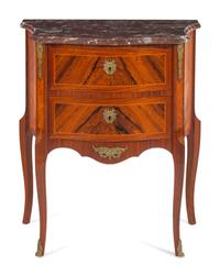 A Louis XV Style Marble-Top End Table