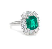A Platinum, Emerald and Diamond Ring, Van Cleef & Arpels, Circa 1960, 3.50 dwts.