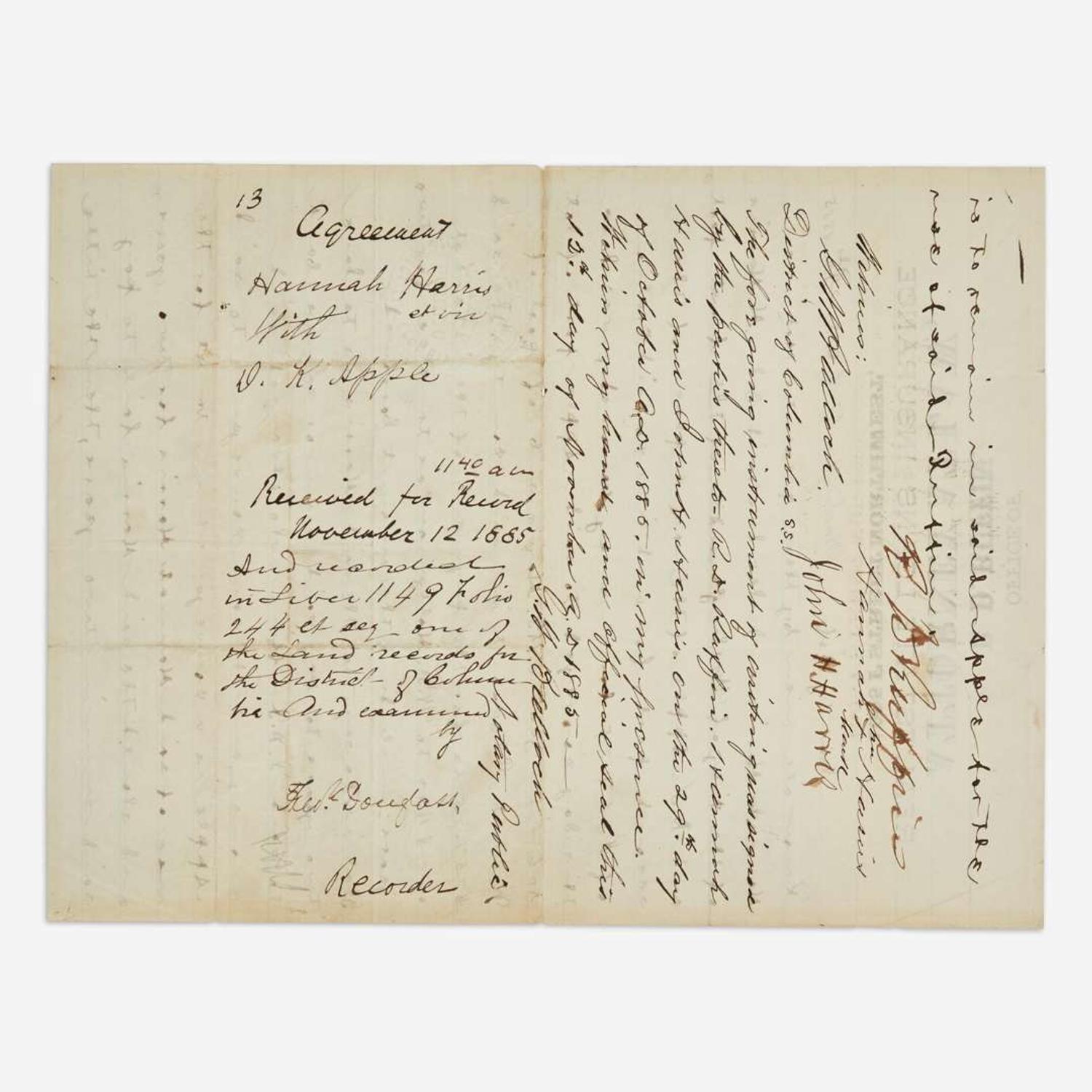 [African-Americana] Douglass, Frederick Document, signed