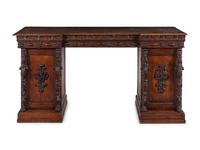 An English Carved Oak Pedestal-Base Server