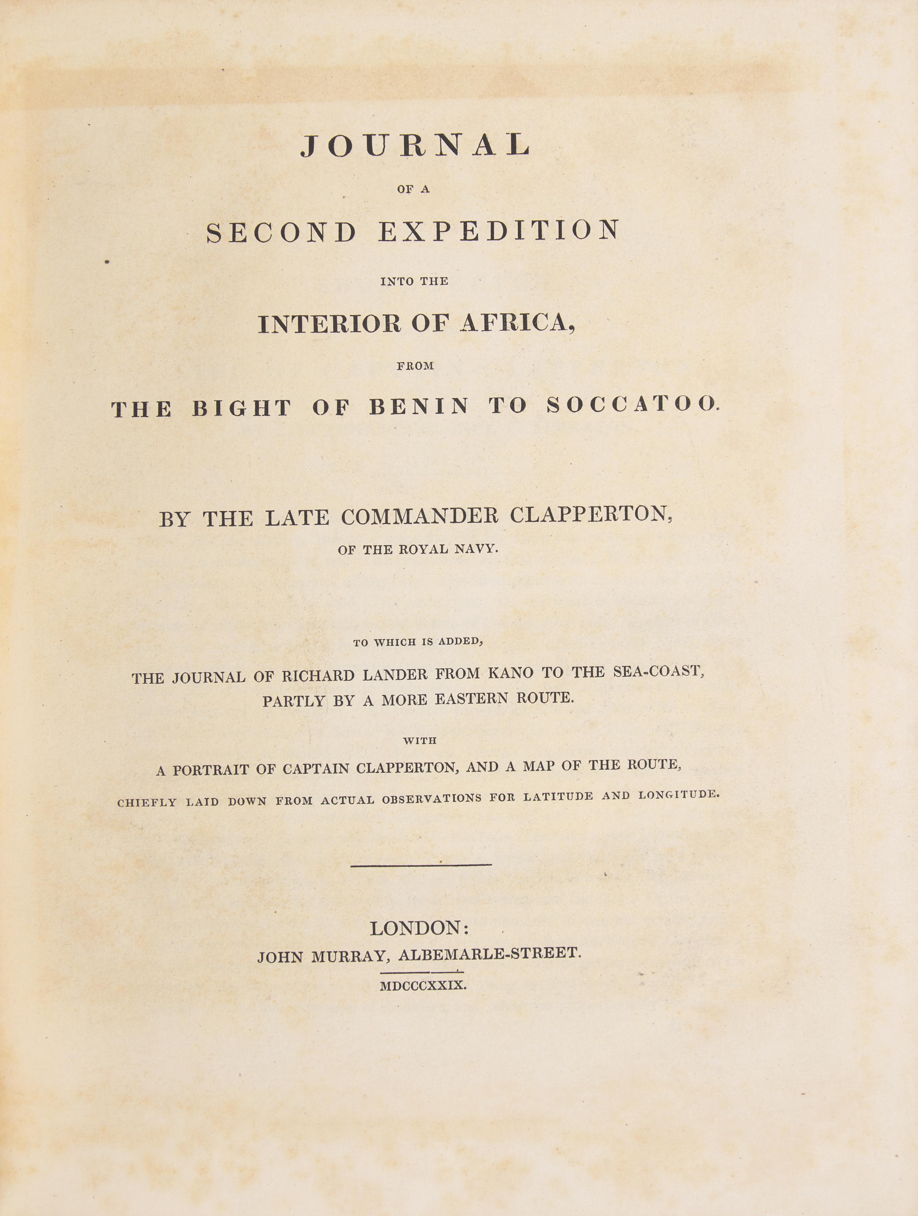 [Travel & Exploration] Clapperton, Hugh. Narrative of Travels and Discoveries in Northern and Central Africa...
