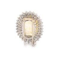 YELLOW SAPPHIRE AND DIAMOND BROOCH