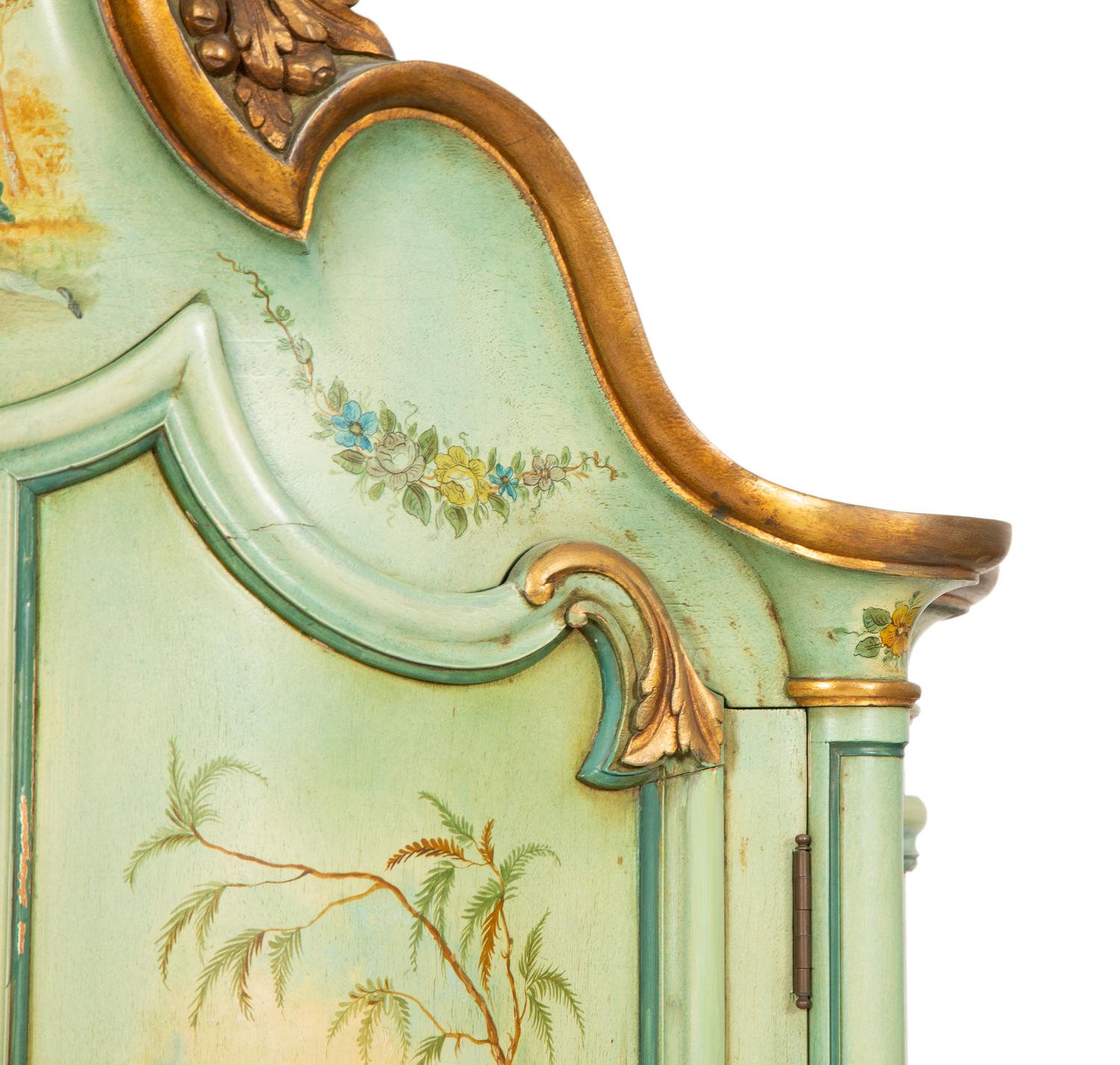 A Venetian Style Painted and Parcel Gilt Cabinet on Stand