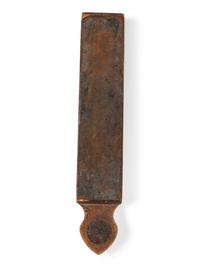 Pre-Civil War straight razor and strop. Hall, [ca 18th-early 19th century].