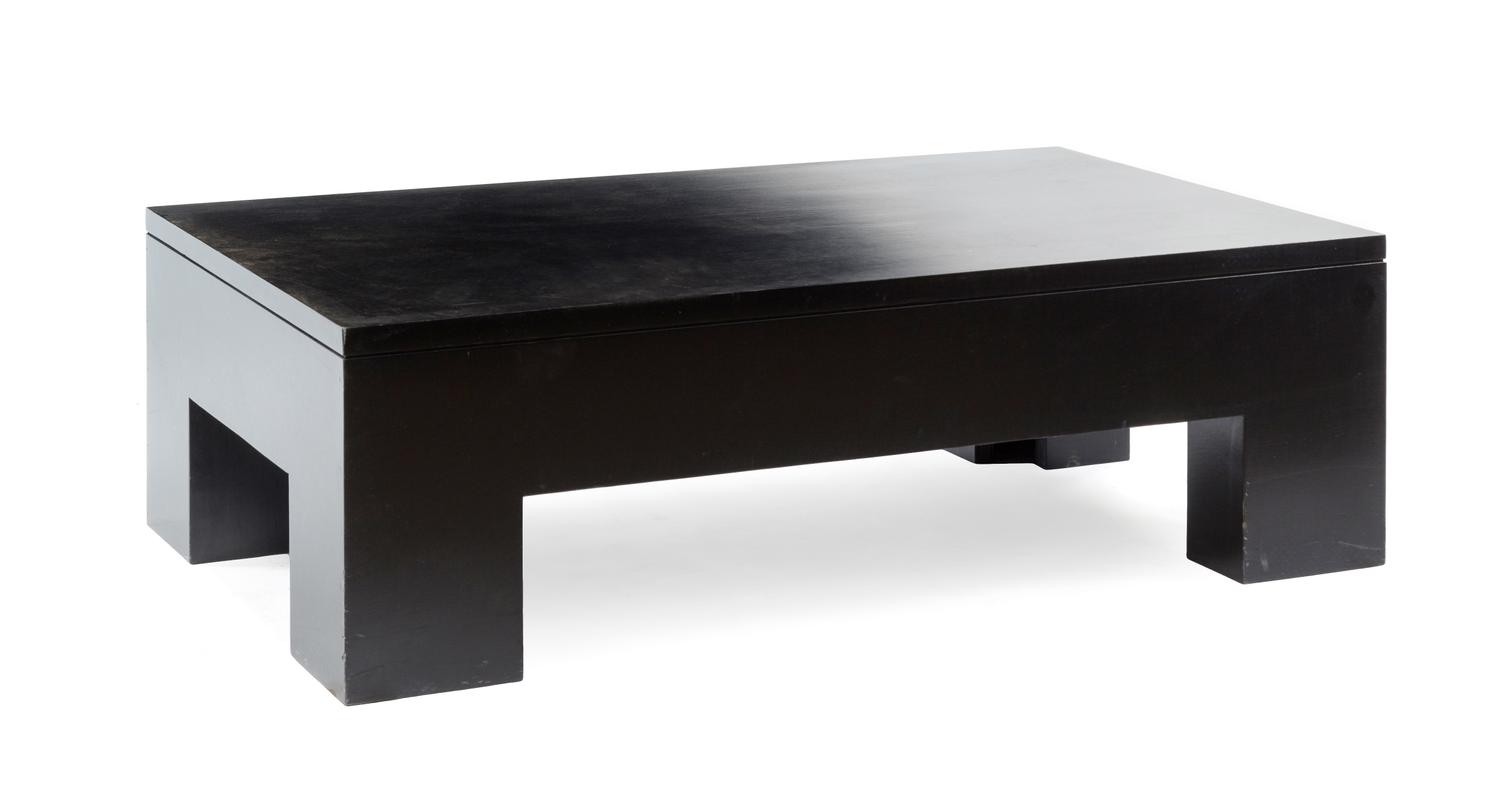 A Custom-Designed Black Painted Low Table Height 16 x width 53 1/4 x depth 31 1/2 inches. — 20TH CENTURY
