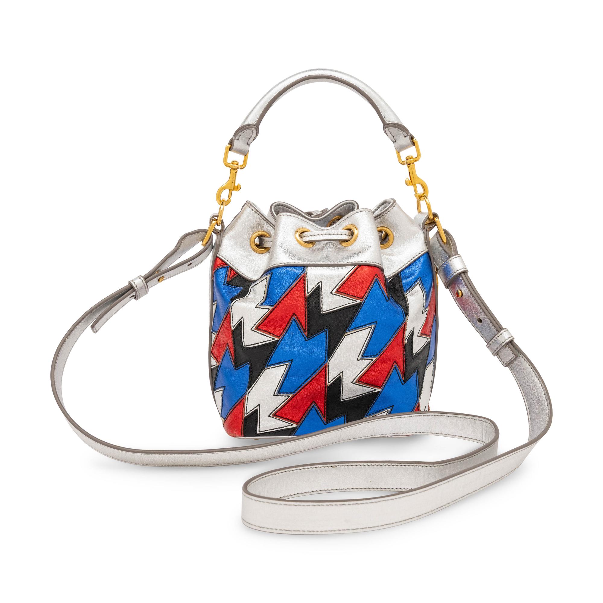 Saint Laurent, Metallic Patchwork Leather Bucket Bag