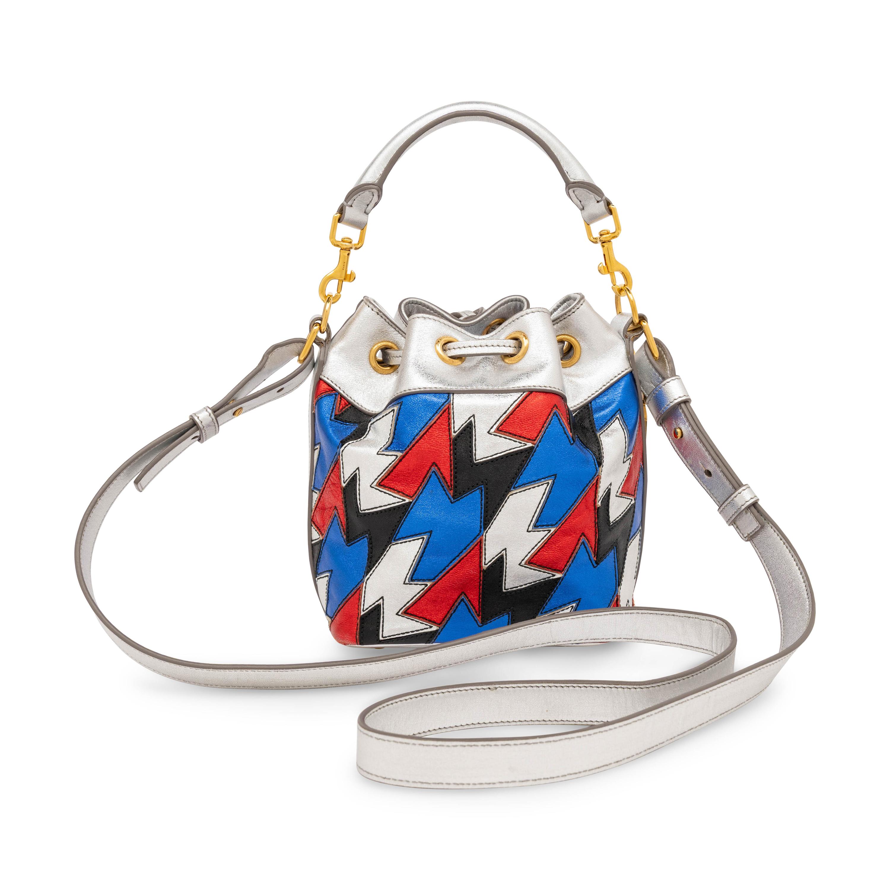 Saint Laurent, Metallic Patchwork Leather Bucket Bag