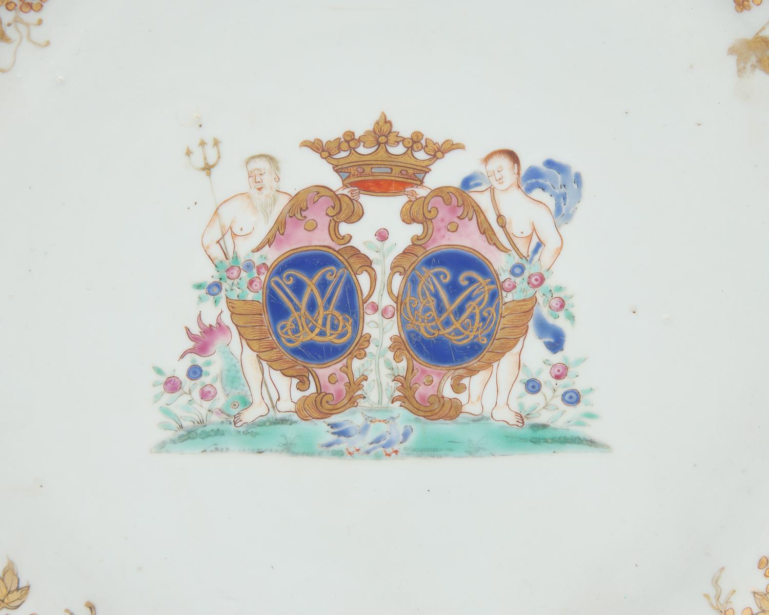 A group of seven Chinese Export porcelain tablewares made for the Danish & Scandinavian Market, circa 1750