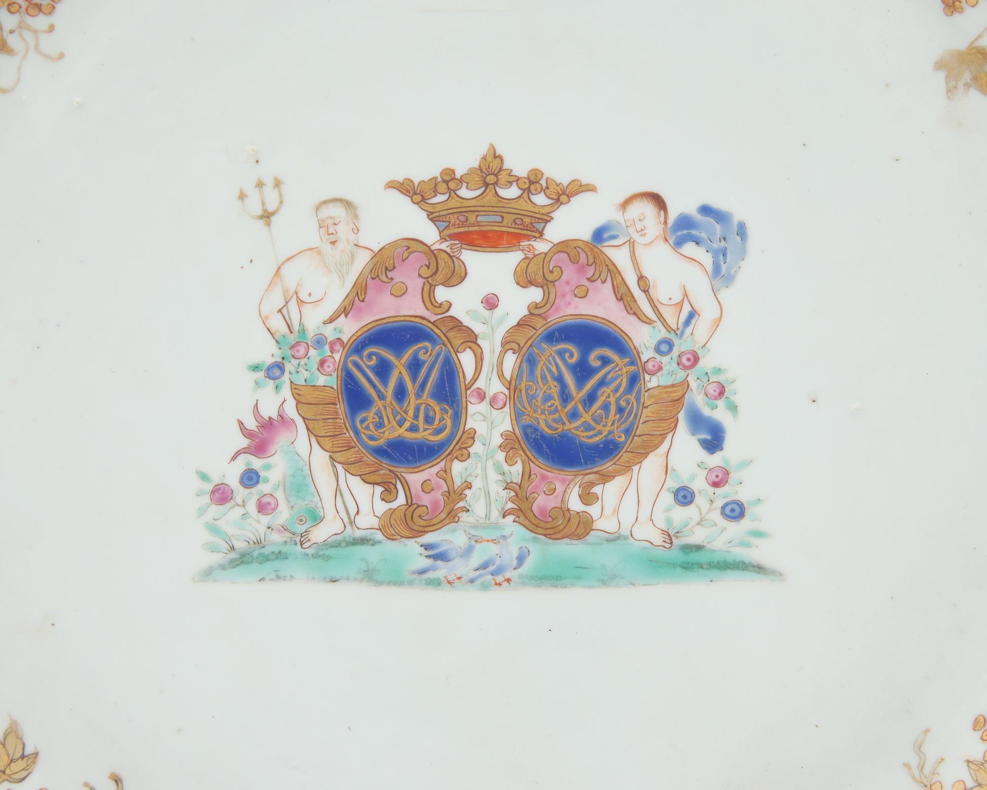 A group of seven Chinese Export porcelain tablewares made for the Danish & Scandinavian Market, circa 1750