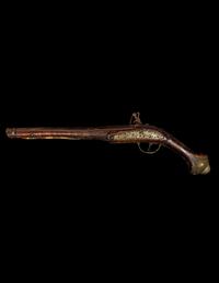 An Engraved Brass-Mounted Flintlock Pistol